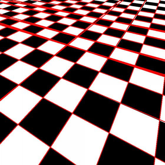 Detected lines at the chosen threshold